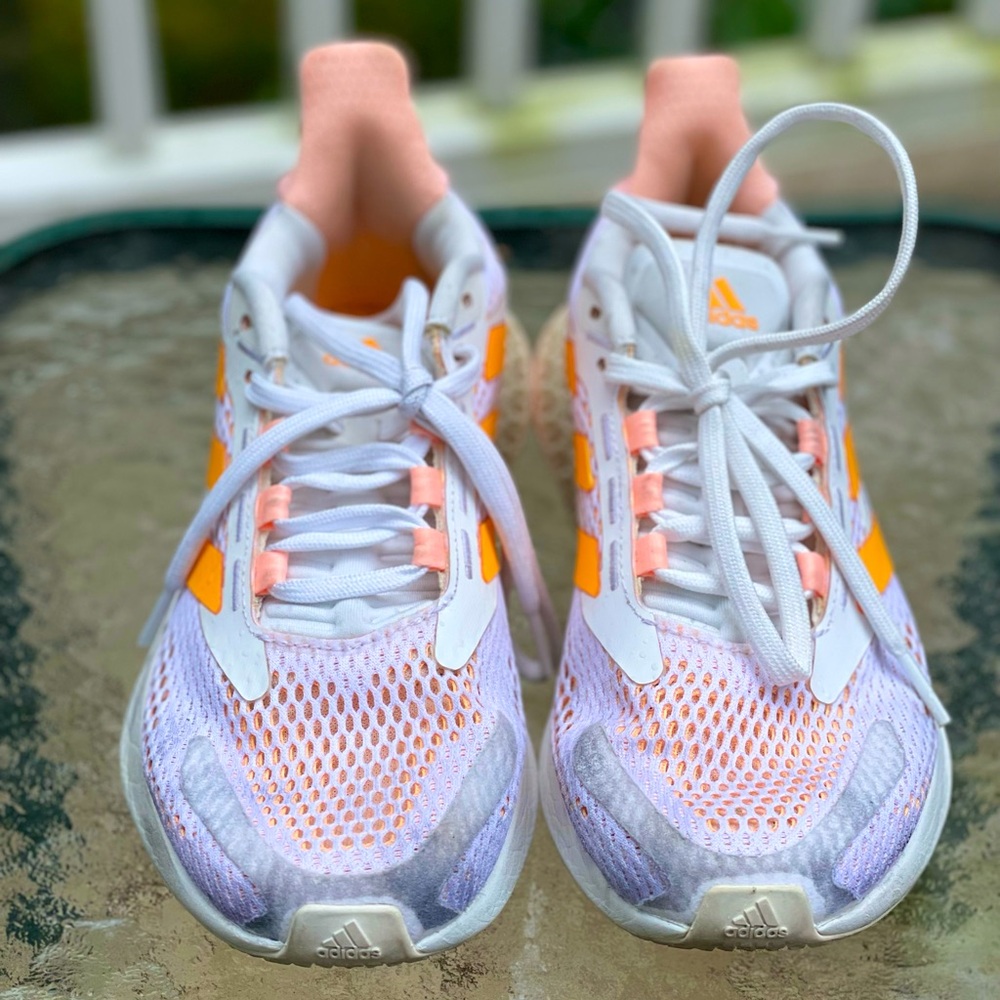 Pastel Neon Orange & Light Purple Adidas 4dfwd Pulse - Gem